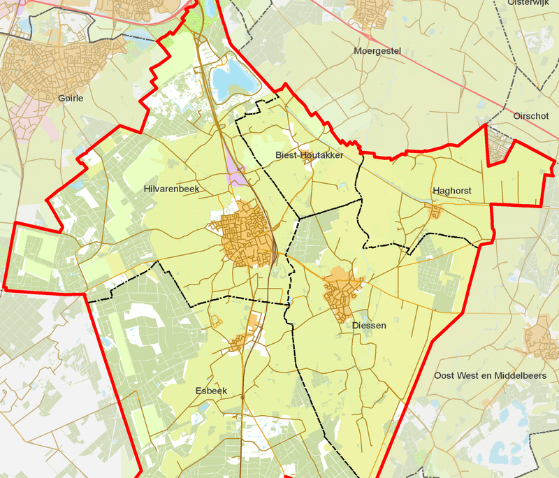 woonplaatsen Gemeente Hilvarenbeek